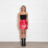 Alexa Chung Red Vinyl Front Pocket Skirt
