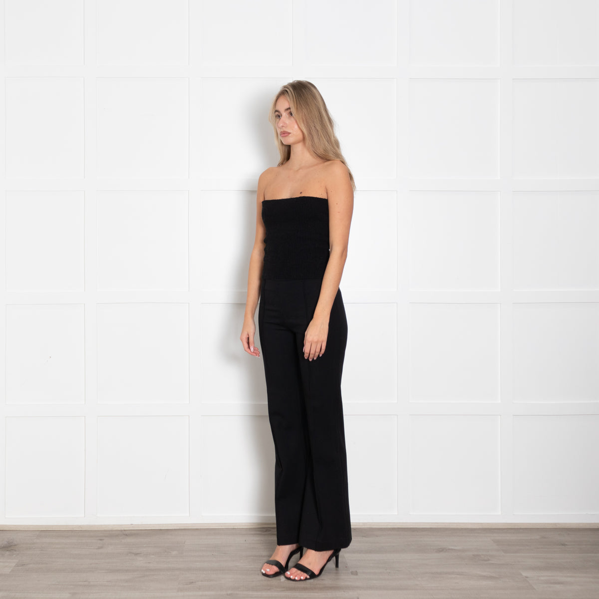 Spanx Black Trousers With Front Seam