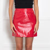 Alexa Chung Red Vinyl Front Pocket Skirt