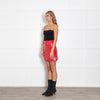 Alexa Chung Red Vinyl Front Pocket Skirt