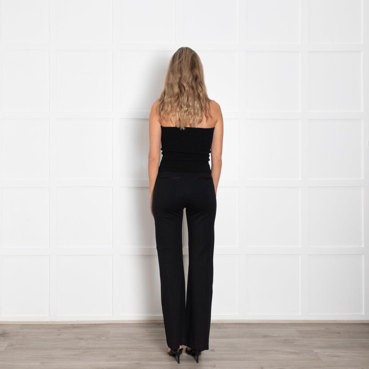 Spanx Black Trousers With Front Seam