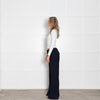 Me+Em Black Wool Blend Pleated Front Wide Leg Trousers