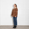 Velvet Brown Faux Sheepskin Long Jacket