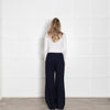 Me+Em Black Wool Blend Pleated Front Wide Leg Trousers