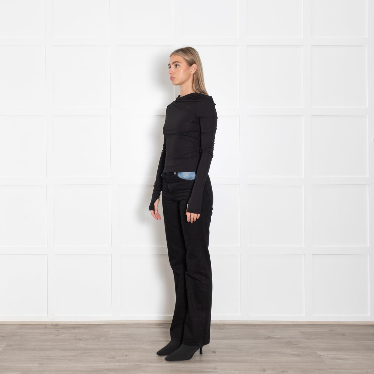 Elsa Black Jersey Long Sleeve Top