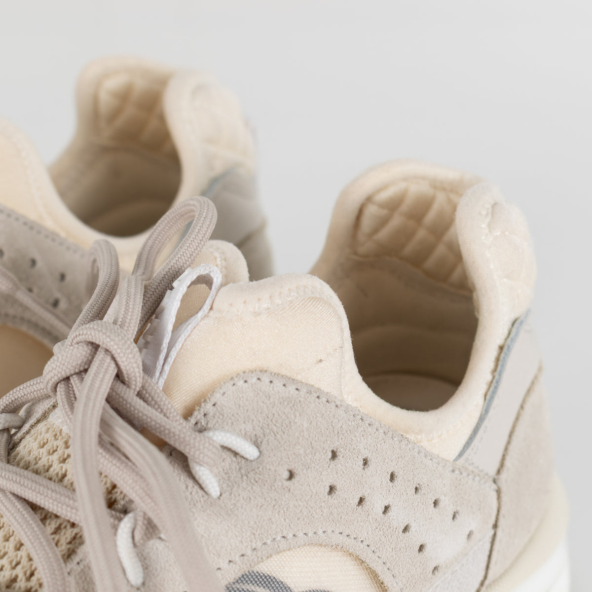 Chanel Beige Perforated Mesh Design With CC Suede Trainers