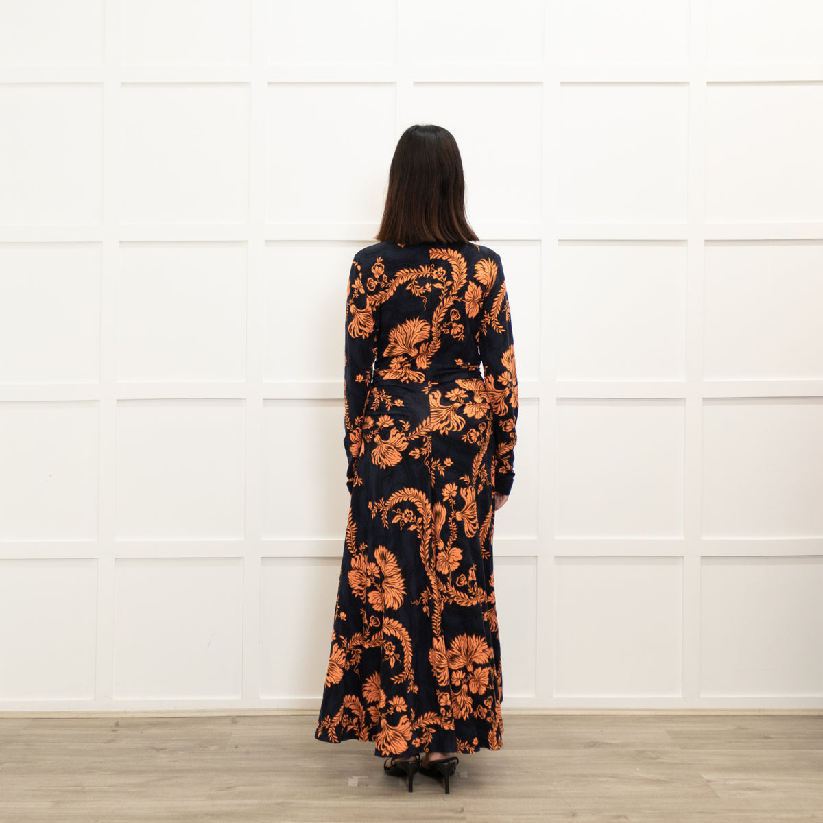 princess polly baby blue dress Me + Em Navy Blue Orange Floral Jersey Maxi Dress – Phoenix Style