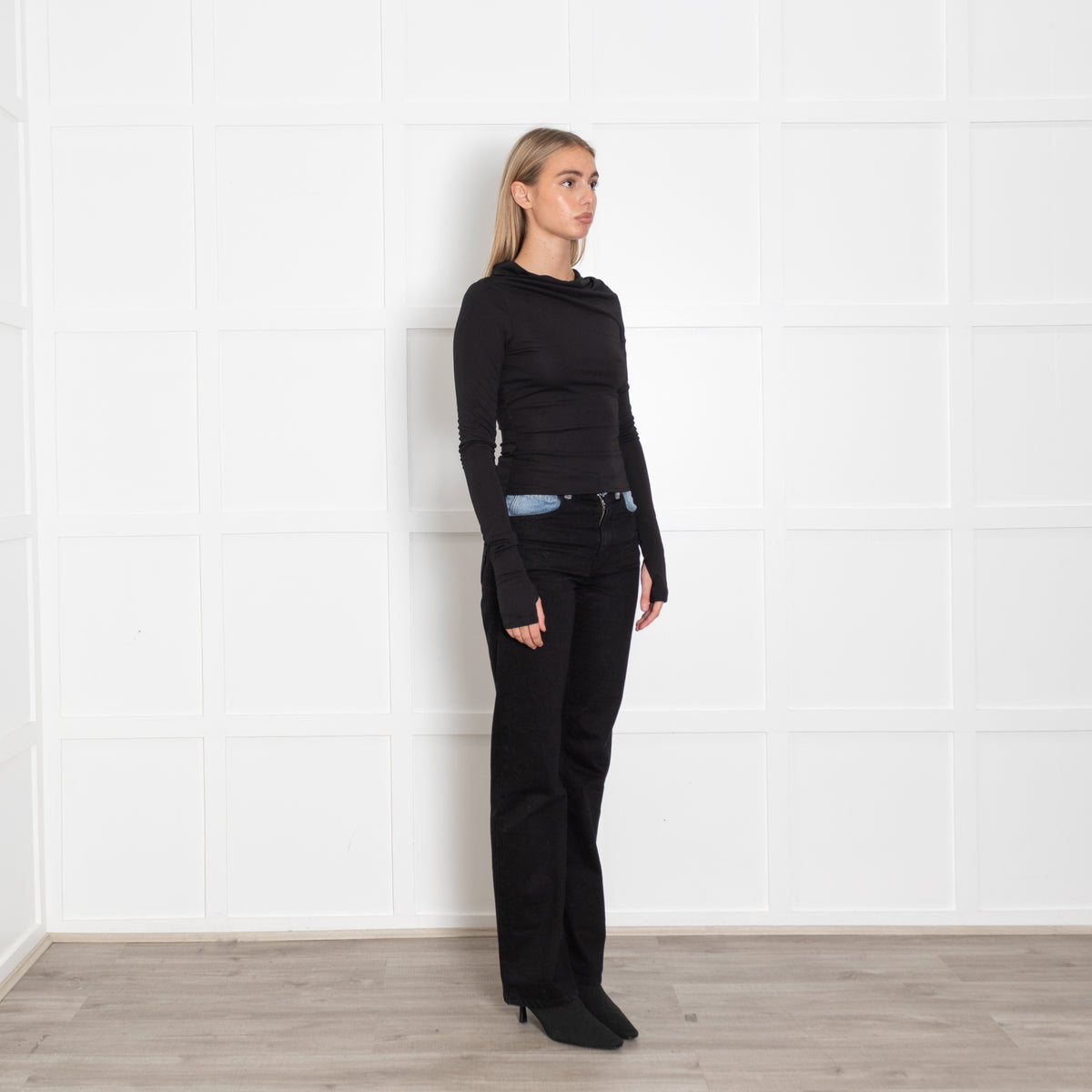 Elsa Black Jersey Long Sleeve Top