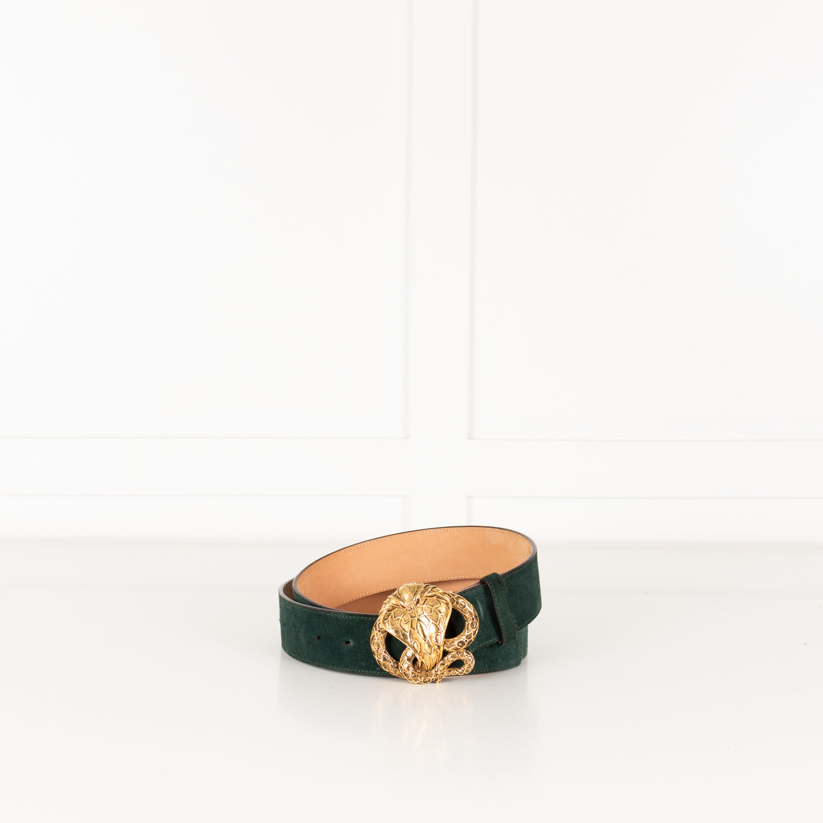 Roberto Cavalli Green Suede Belt