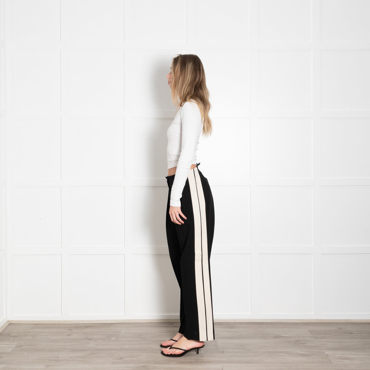 Alexander McQueen Black Cream Side Stripe Trousers