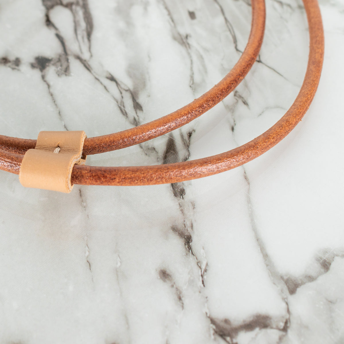 Marni Tan Leather Cord Statement Necklace