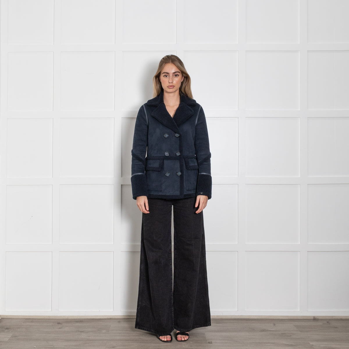 Urban Code Navy Blue Faux Shearling Reversible Jacket