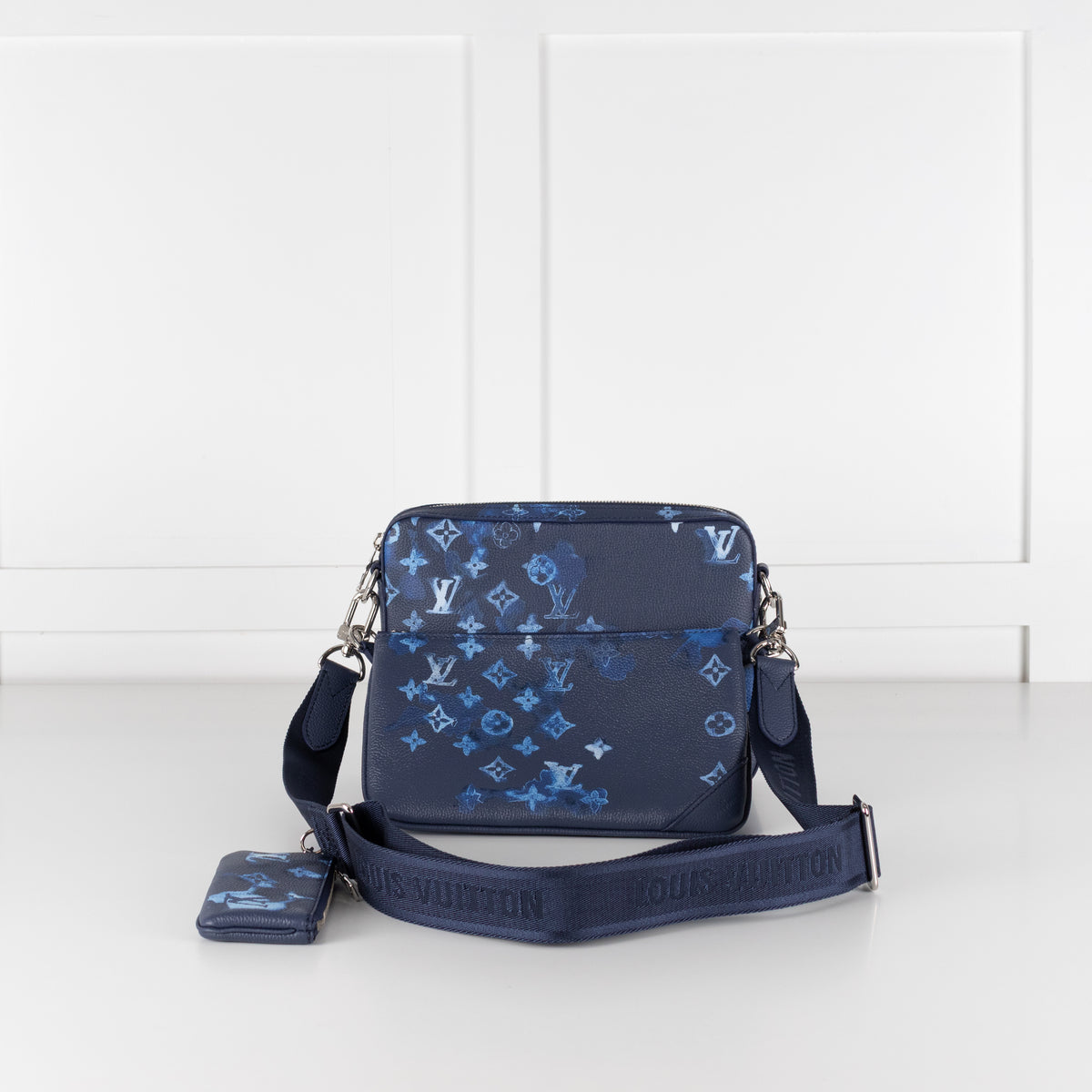 Louis Vuitton Navy Light Blue Leather Trio Messenger Bag