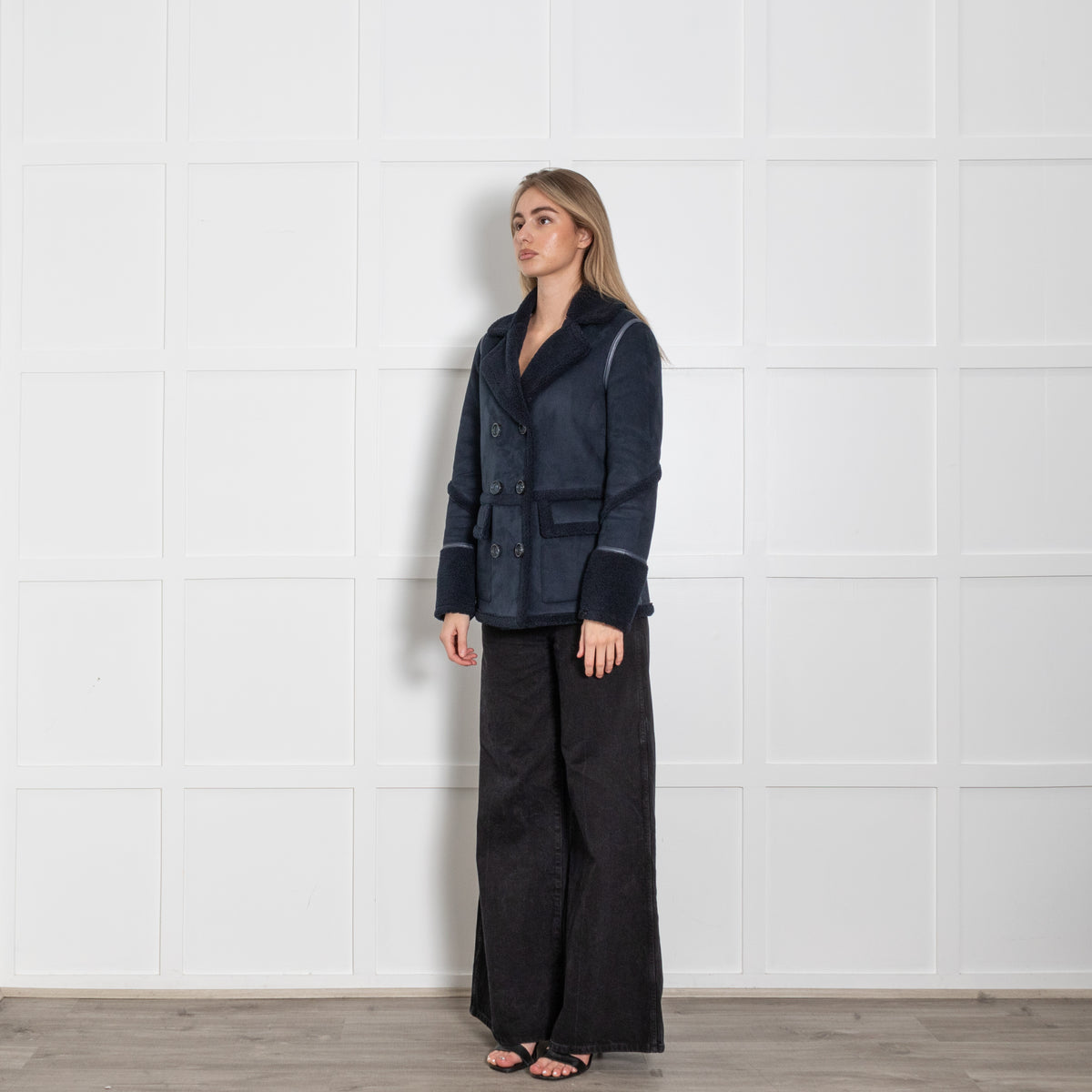 Urban Code Navy Blue Faux Shearling Reversible Jacket