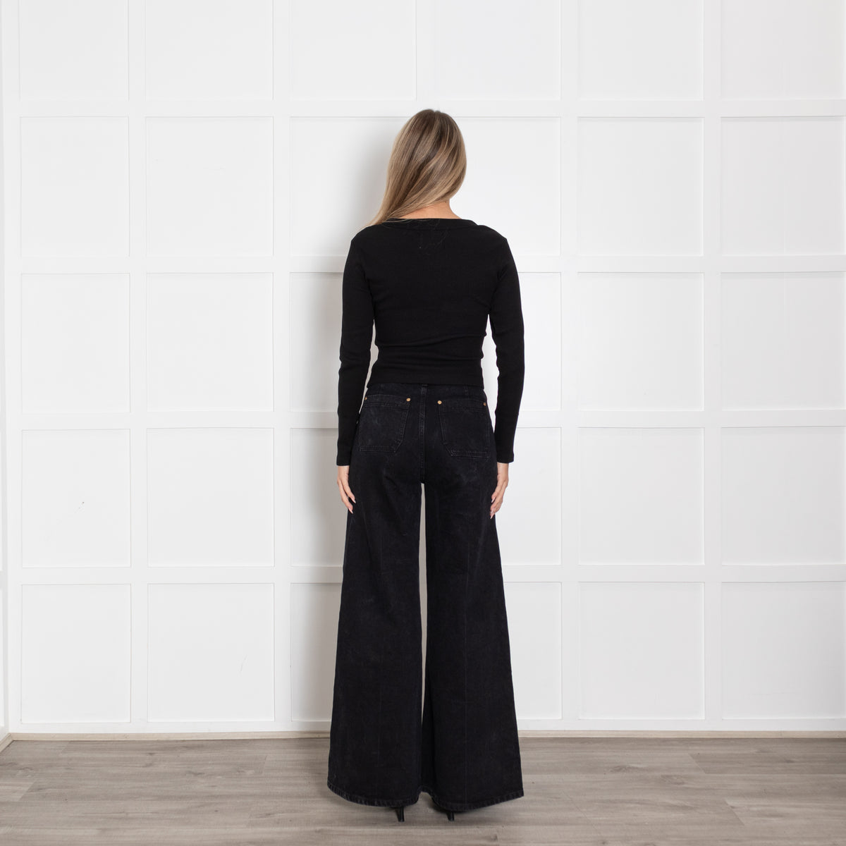 Citizens Of Humanity Faena Black Cropped Crewneck