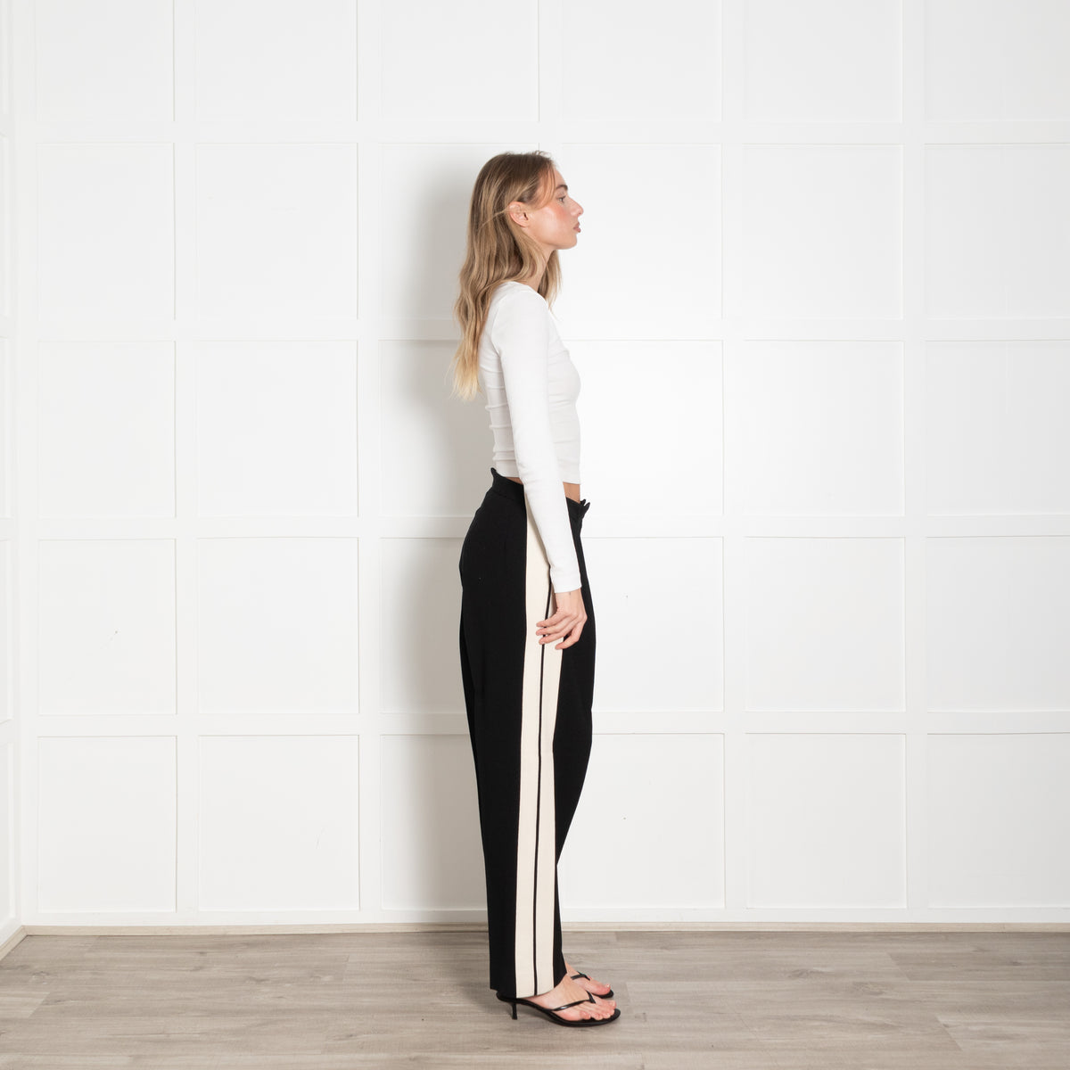 Alexander McQueen Black Cream Side Stripe Trousers