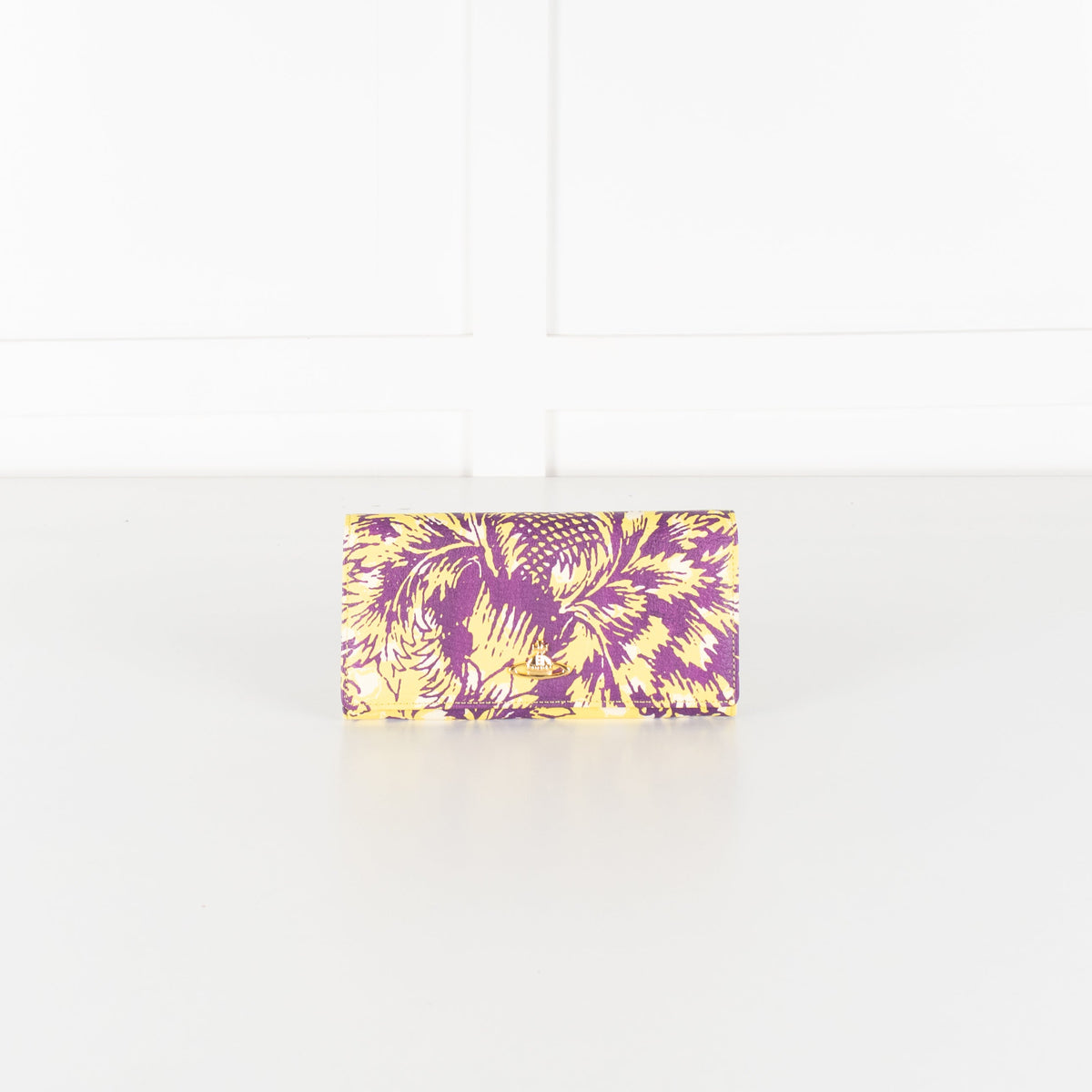 Vivienne Westwood Yellow Purple Plant Print Wallet