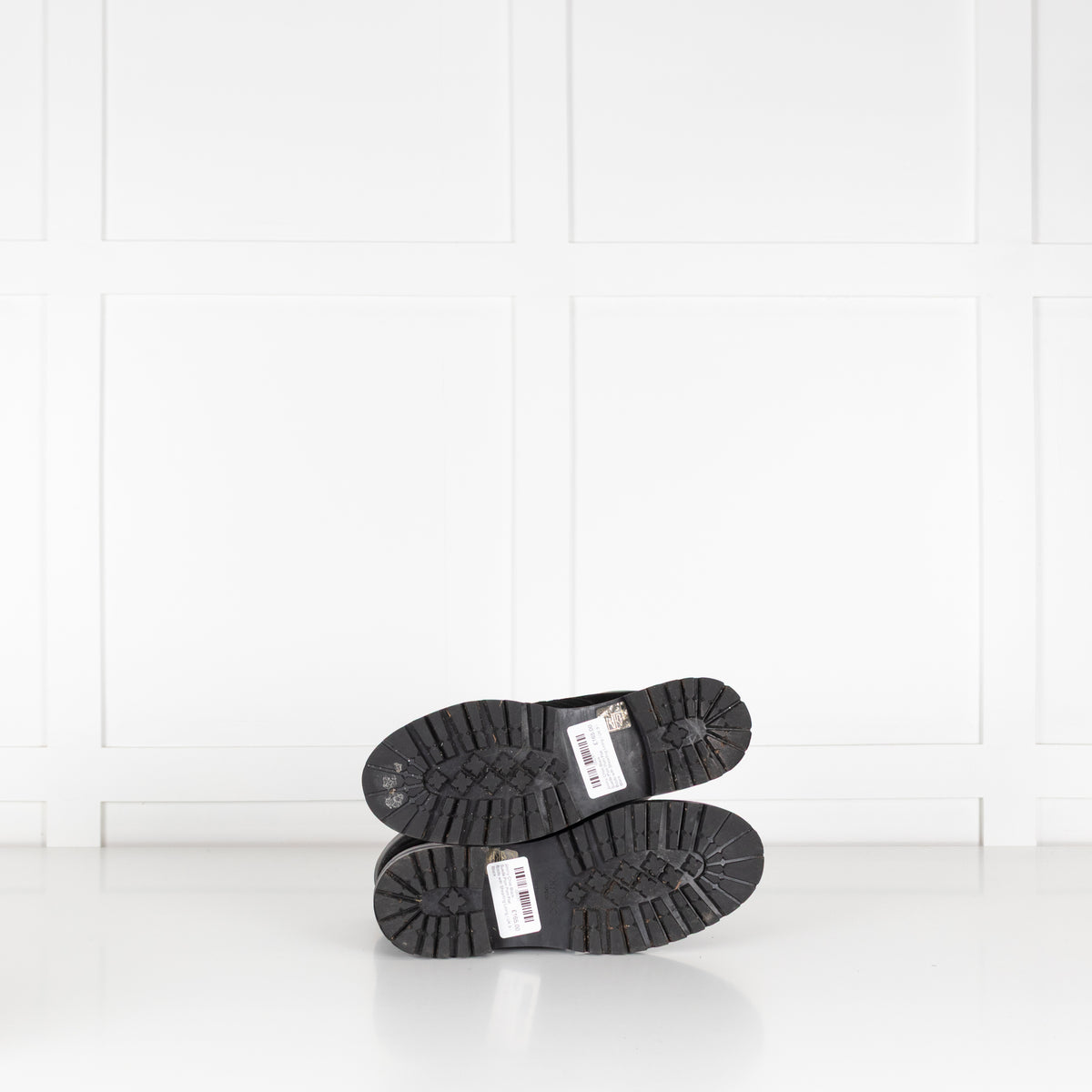 Jimmy Choo Black Suede Pom Pom Flat Boots with Shearling Lining