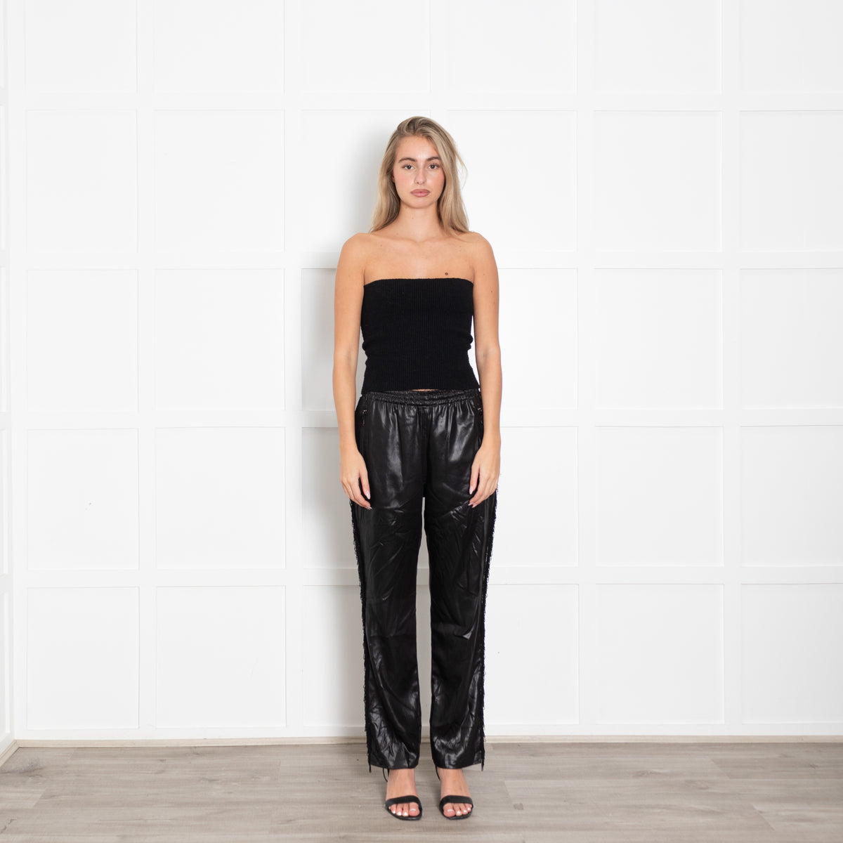 Needles Black Coated Fringed Jogger