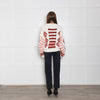 Hayley Menzies Cream and Terracotta Chunky Knit Intarsia Cardigan