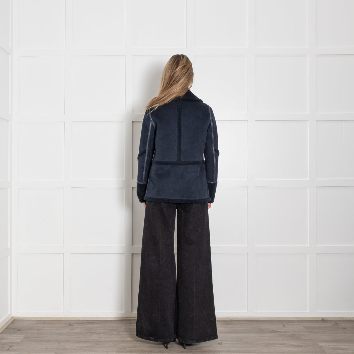 Urban Code Navy Blue Faux Shearling Reversible Jacket