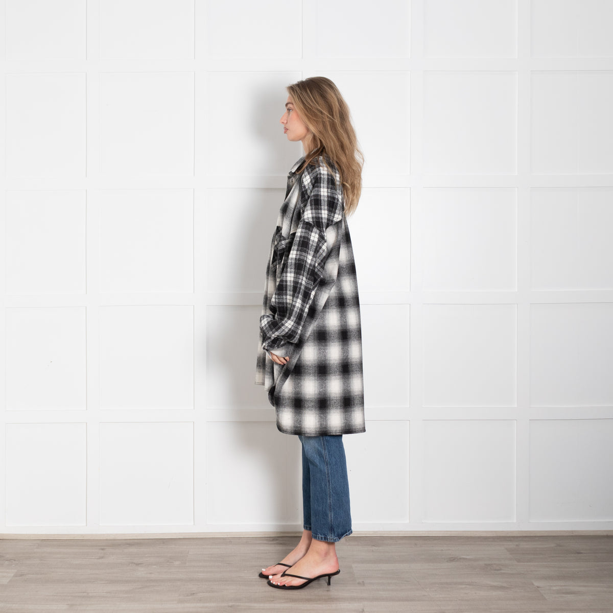 Little Lies Grey Plaid Rivington Oversized Shirt