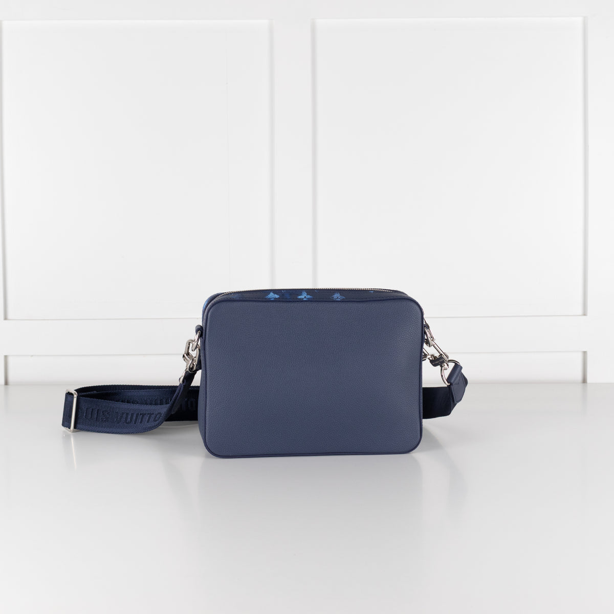 Louis Vuitton Navy Light Blue Leather Trio Messenger Bag