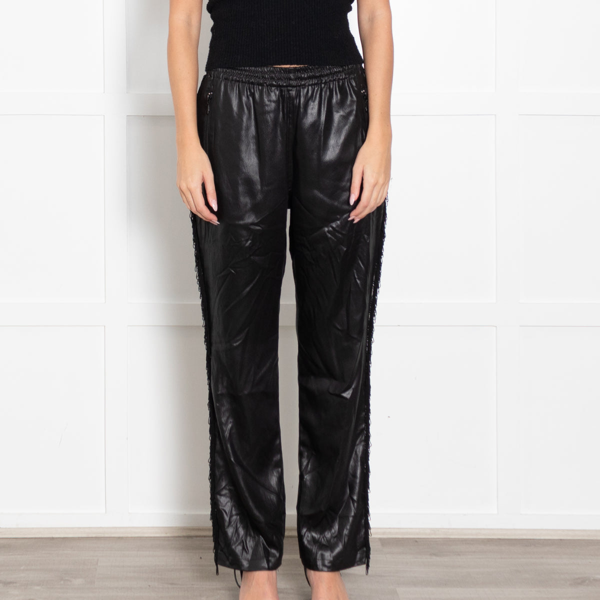 Needles Black Coated Fringed Jogger