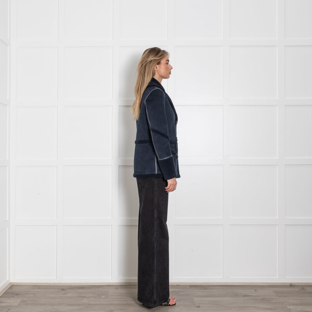 Urban Code Navy Blue Faux Shearling Reversible Jacket
