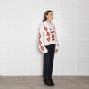 Hayley Menzies Cream and Terracotta Chunky Knit Intarsia Cardigan