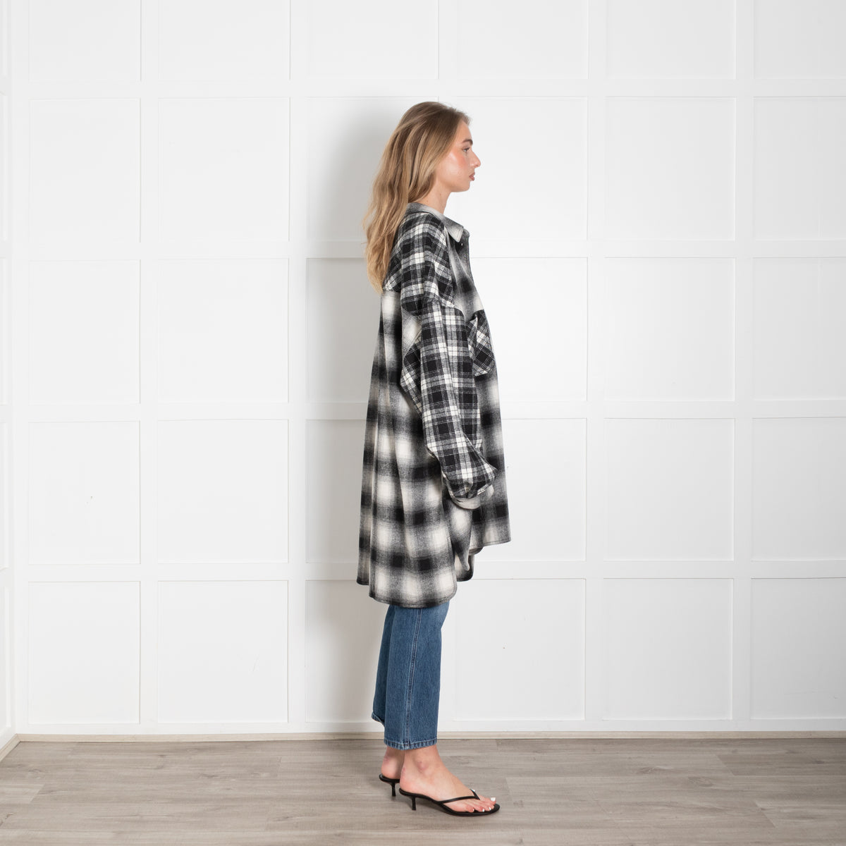 Little Lies Grey Plaid Rivington Oversized Shirt