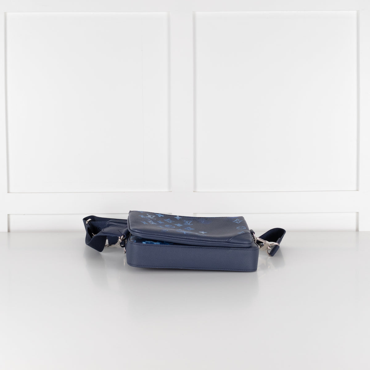 Louis Vuitton Navy Light Blue Leather Trio Messenger Bag