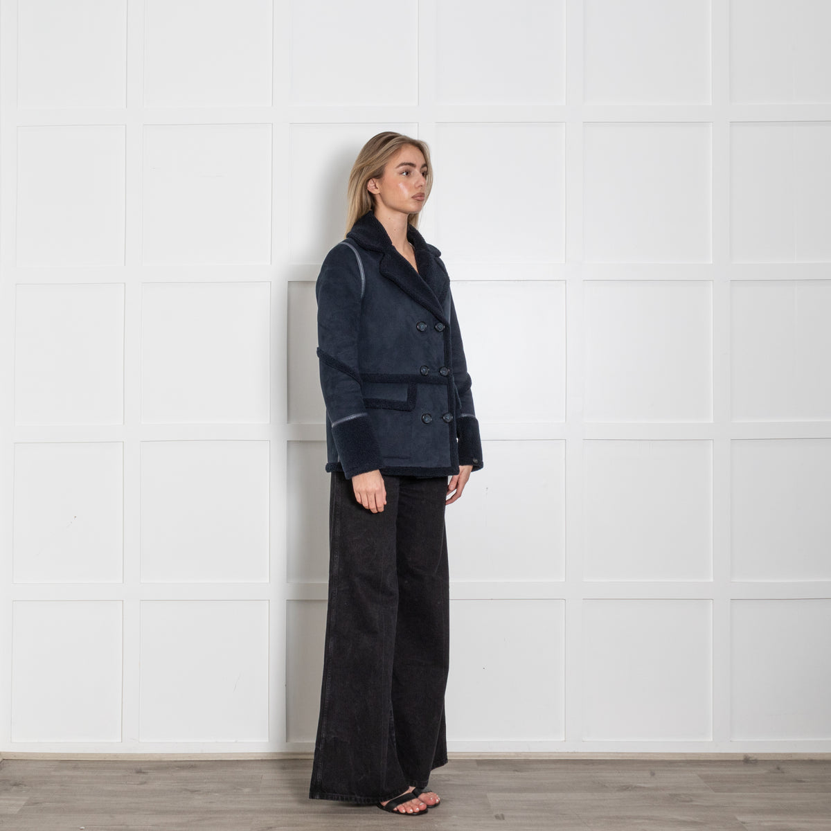 Urban Code Navy Blue Faux Shearling Reversible Jacket