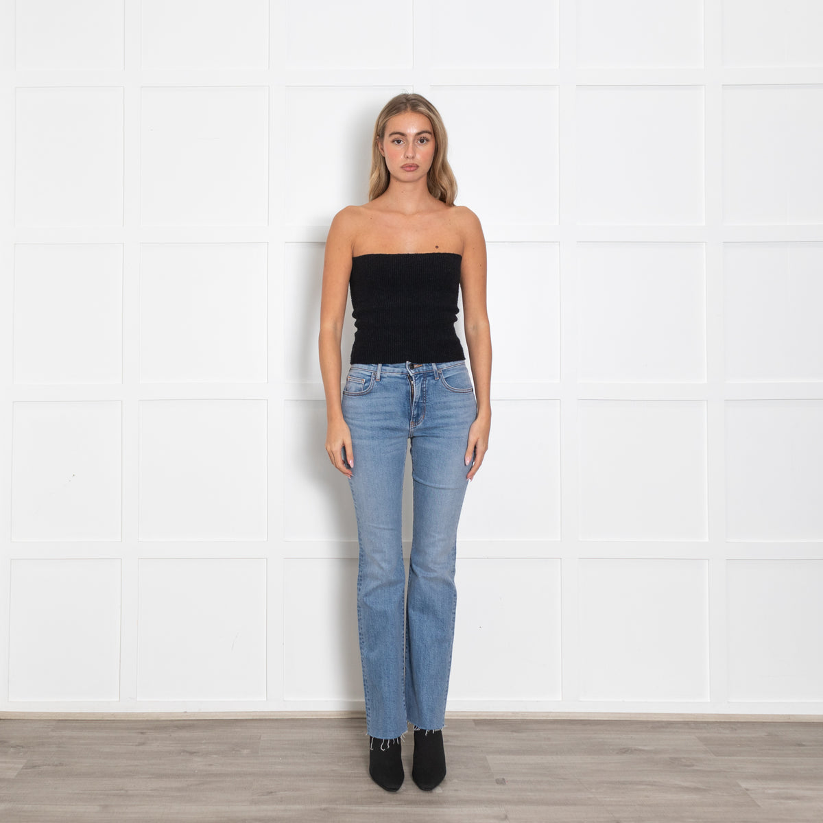 Veronica Beard Pale Wash Cameron Mid Rise Jeans