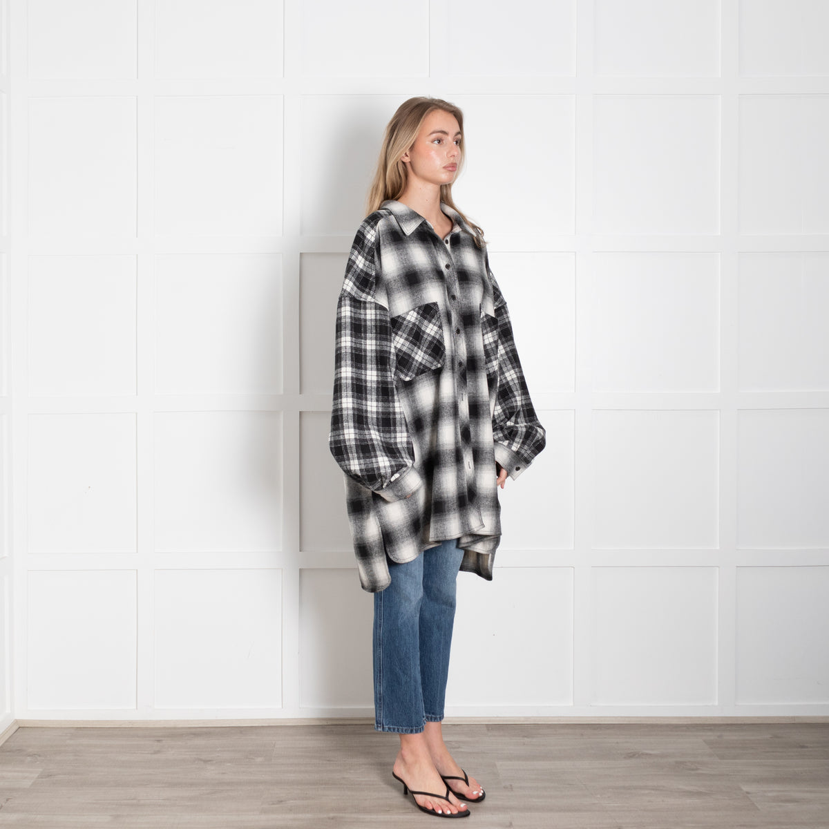 Little Lies Grey Plaid Rivington Oversized Shirt