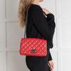 Chanel Red Leather City Rock Flap Shoulder Bag