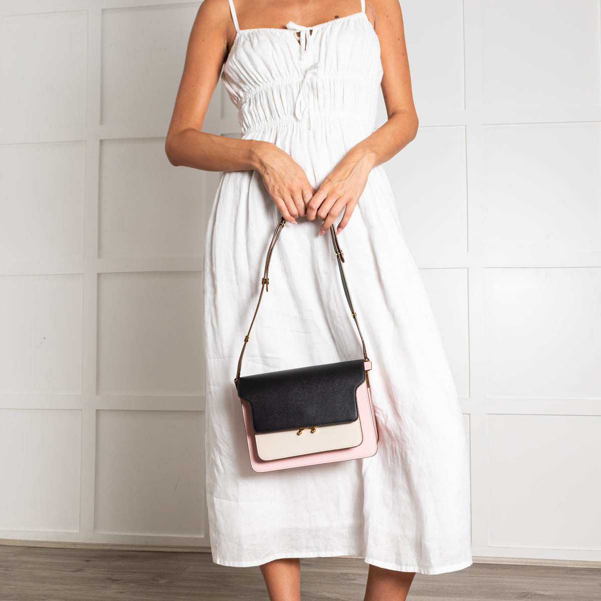 Marni Trunk Pink Colour Black Shoulder Bag