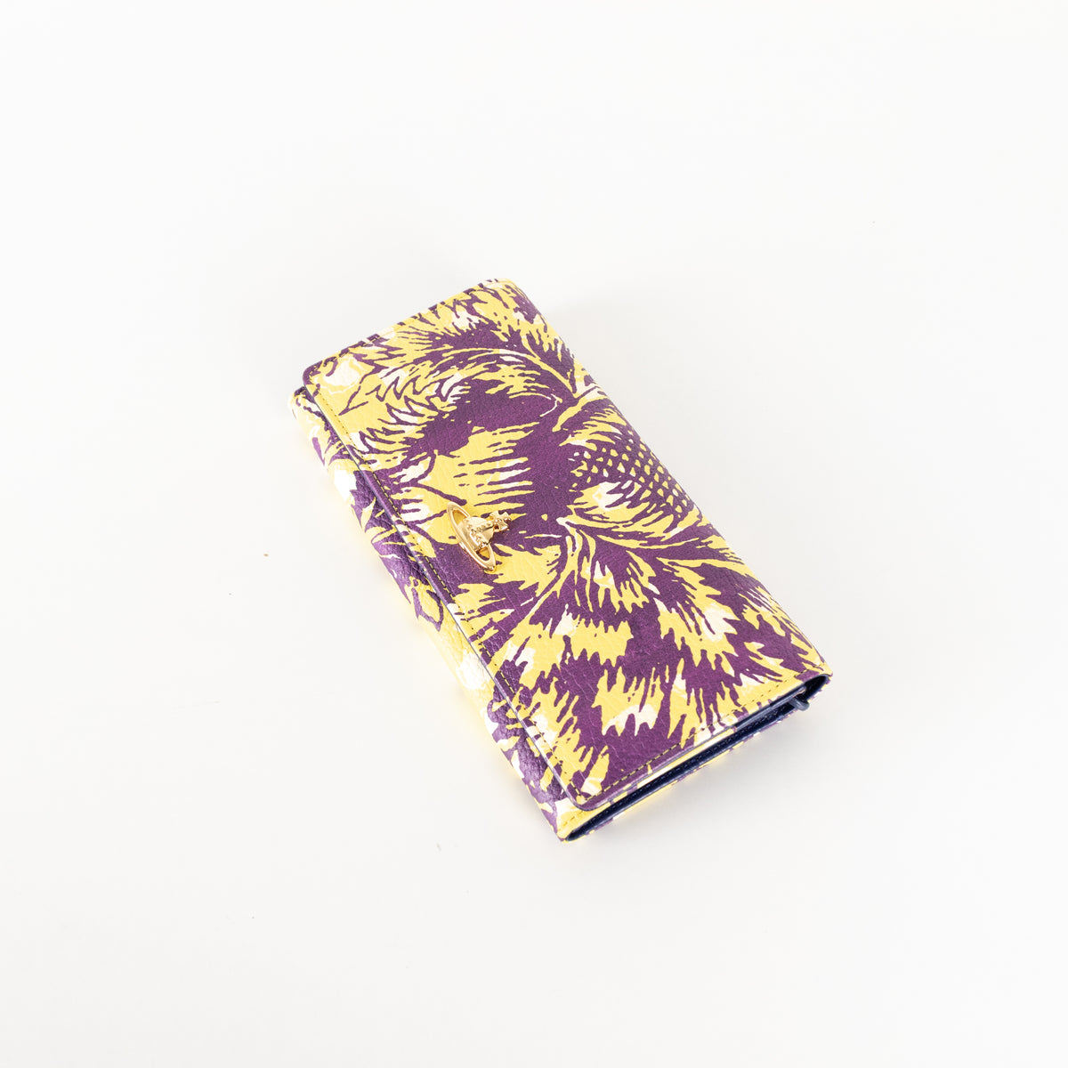 Vivienne Westwood Yellow Purple Plant Print Wallet