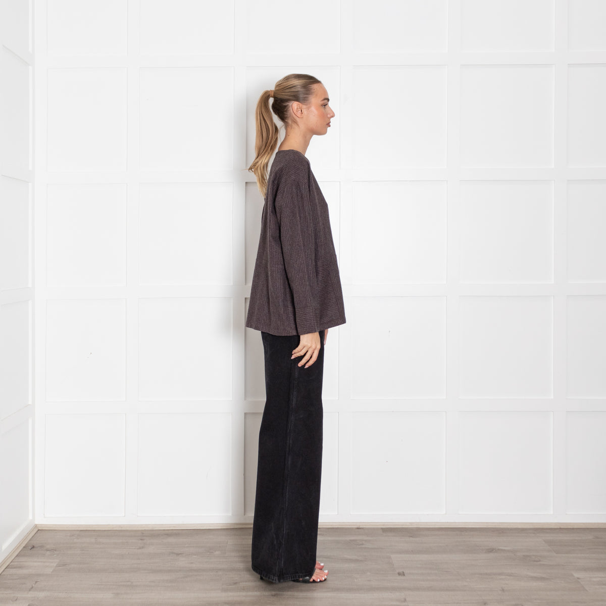 Bamford Grey With Pink Pinstripe Top