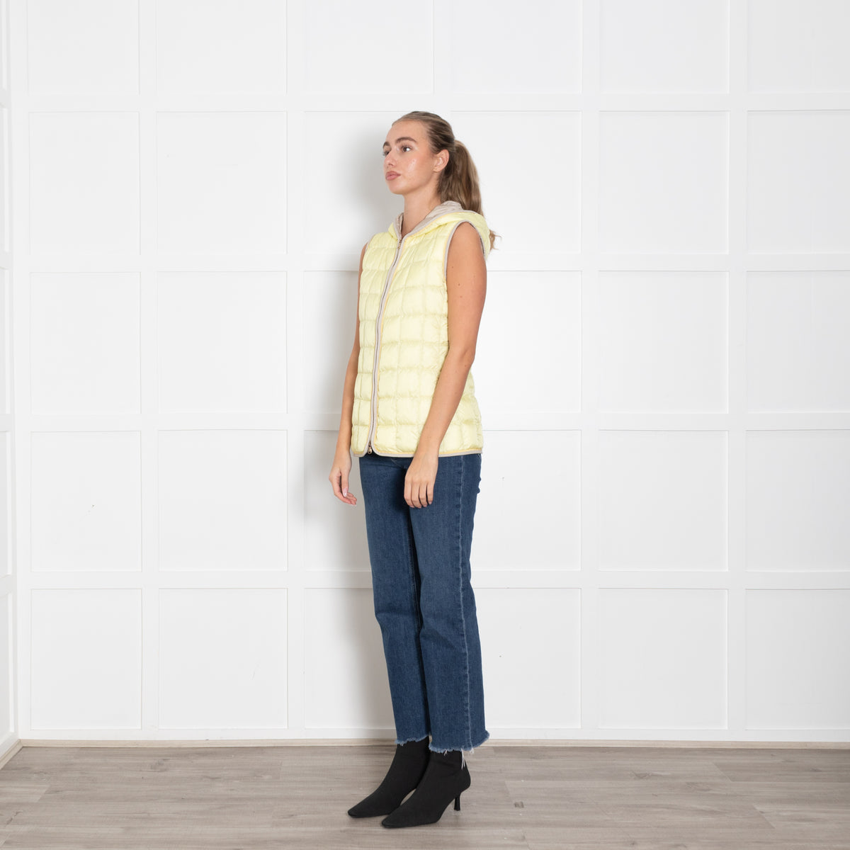 Fay Yellow Sleeveless Hood Puffa Gilet