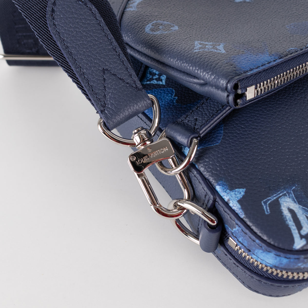 Louis Vuitton Navy Light Blue Leather Trio Messenger Bag