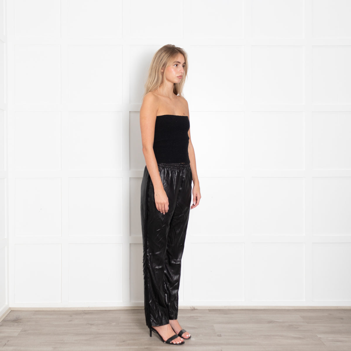 Needles Black Coated Fringed Jogger