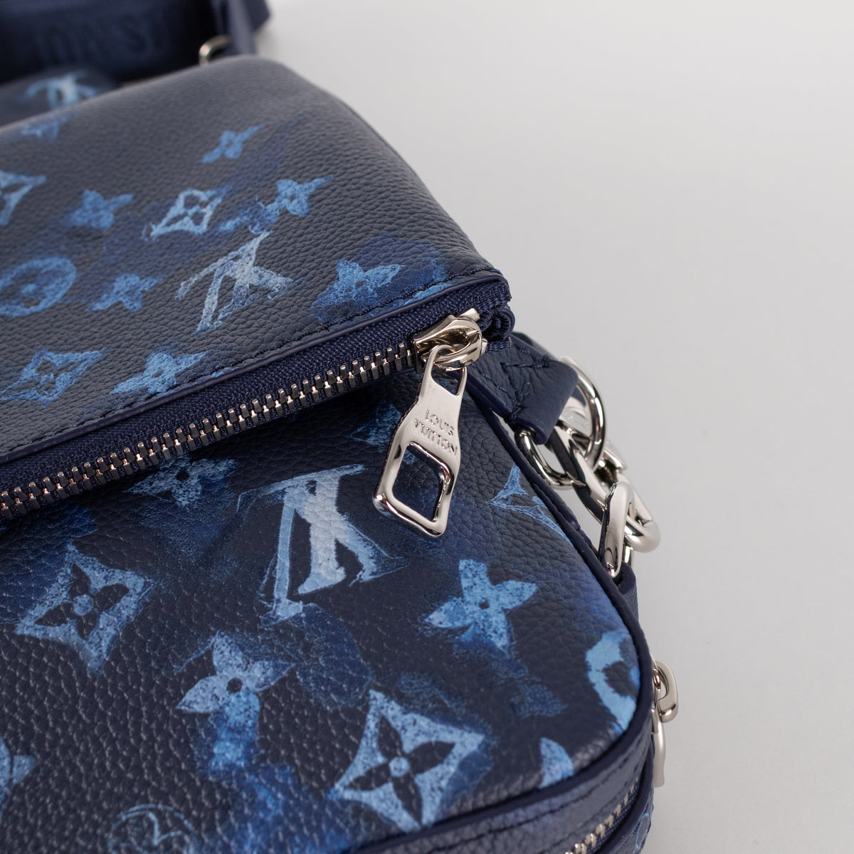 Louis Vuitton Navy Light Blue Leather Trio Messenger Bag