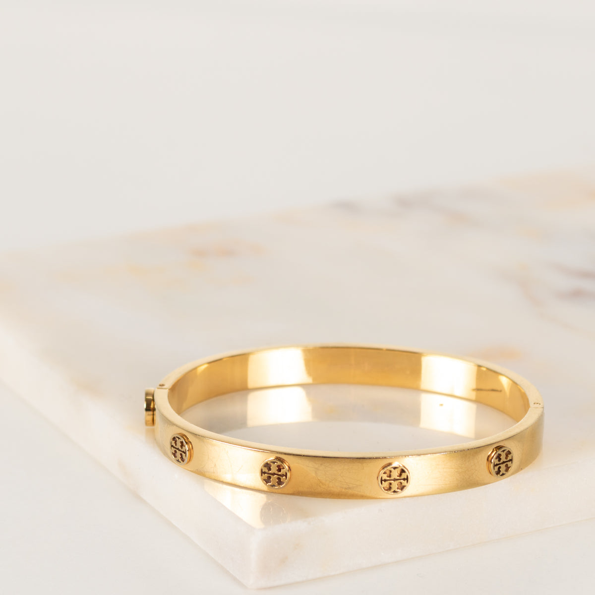 Tory Burch Gold Icon Hinge Bracelet