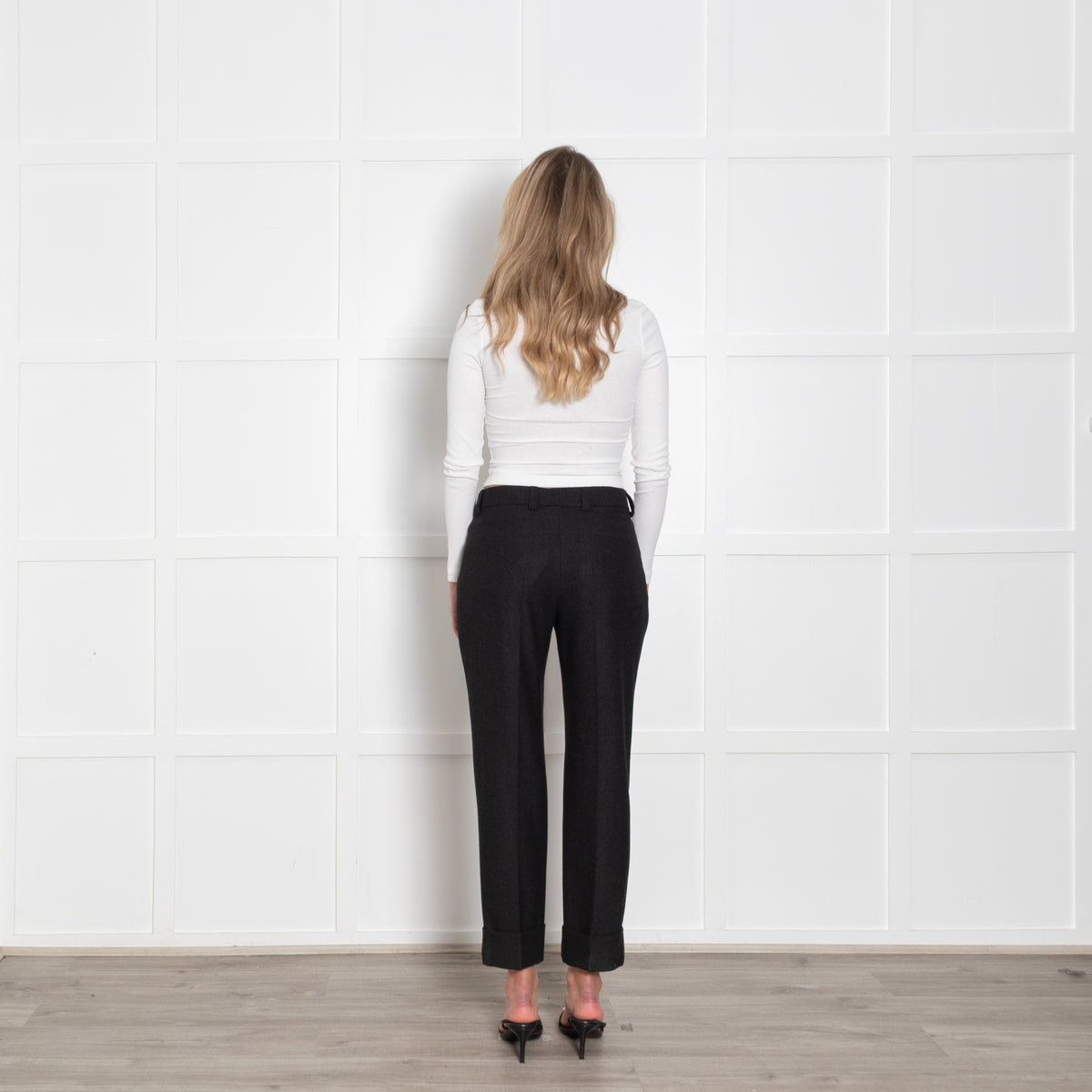 Akris Dark Grey Wool Turn Up Trousers