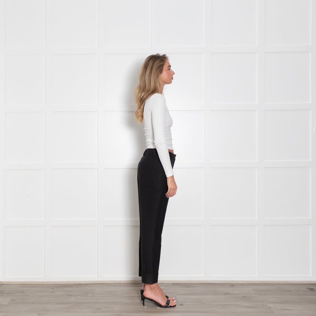 Akris Dark Grey Wool Turn Up Trousers