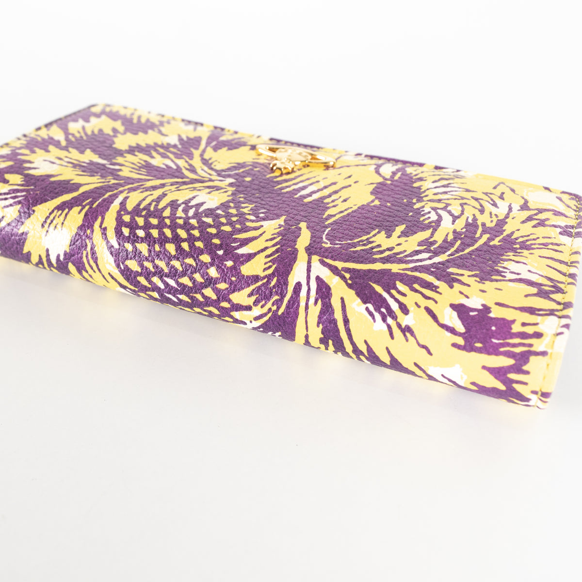 Vivienne Westwood Yellow Purple Plant Print Wallet