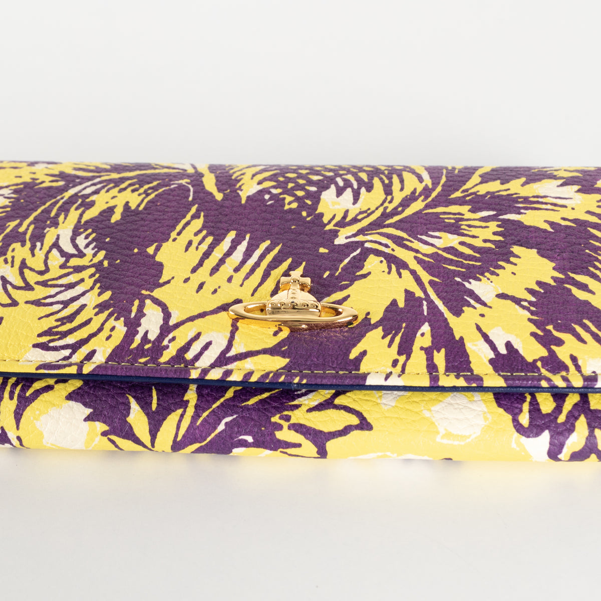 Vivienne Westwood Yellow Purple Plant Print Wallet