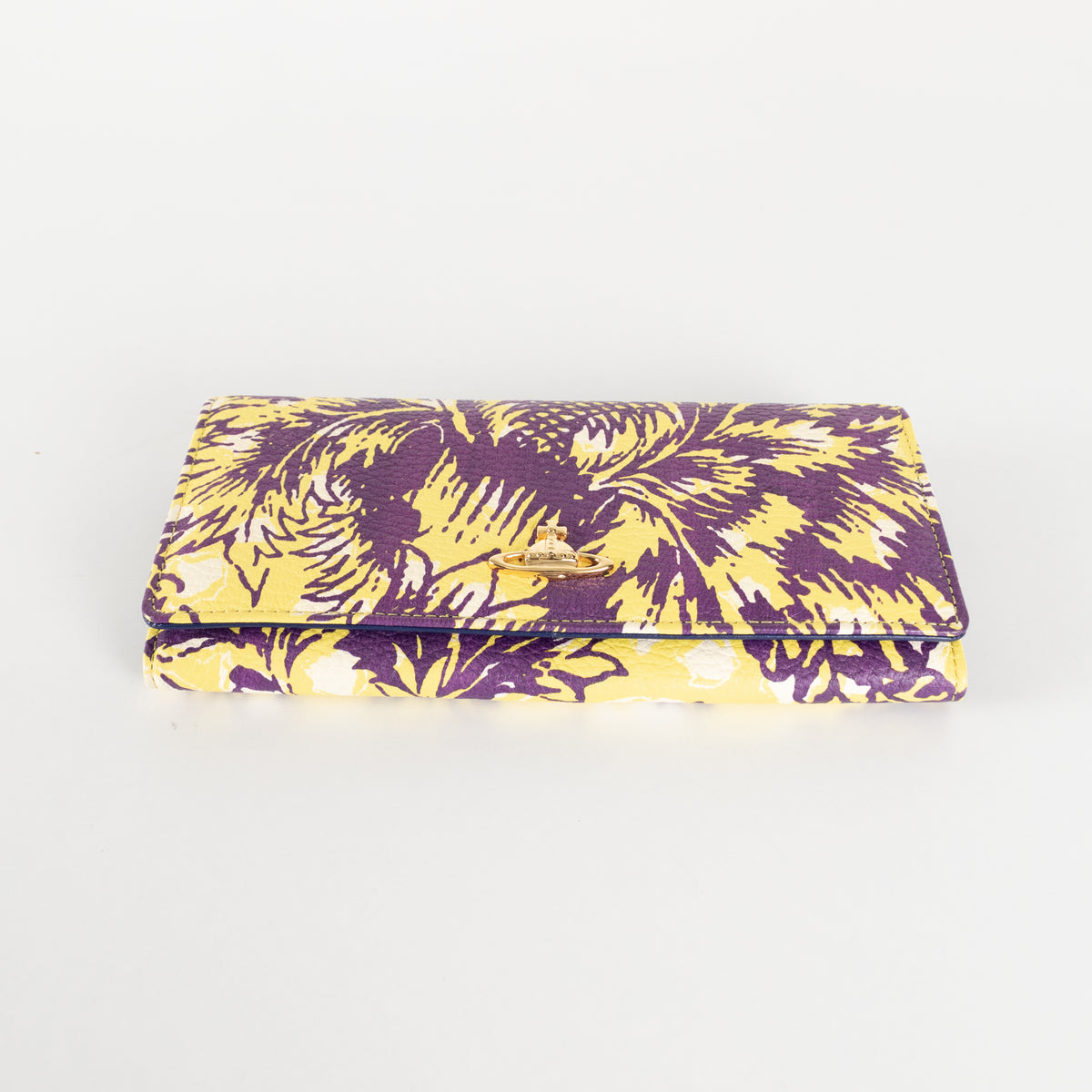 Vivienne Westwood Yellow Purple Plant Print Wallet