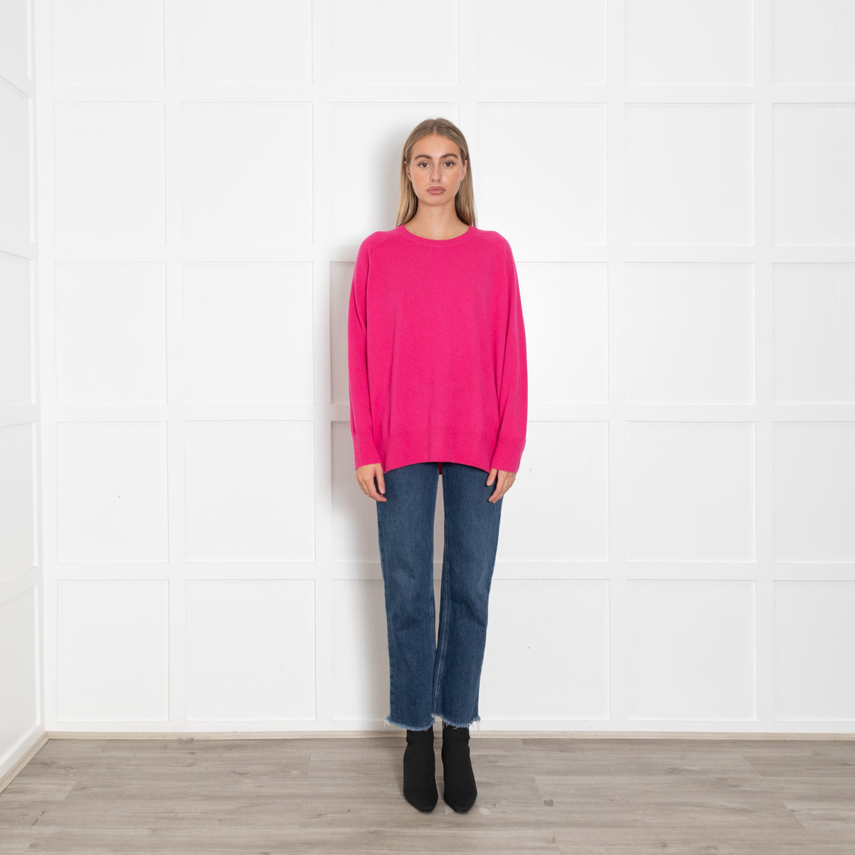Chinti & Parker Pink Round Neck Cashmere Jumper